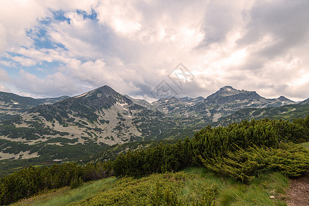 保加利亚皮林山令人惊叹的景观晴天日落储备旅行衬套旅游登山环境路线皮林图片