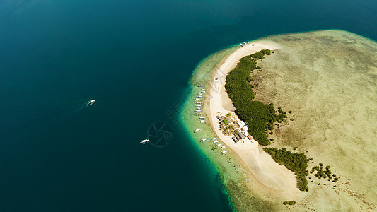 热带岛屿 沙沙滩 菲律宾帕拉万海滩海岸珊瑚礁旅游海岸线森林游客旅行海景蓝色图片