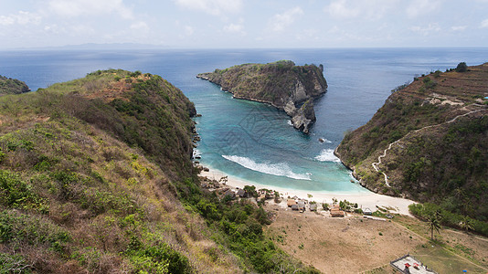 热带美丽的热带海滩 努沙佩尼达岩石海洋旅行海岸线海岸蓝色图片