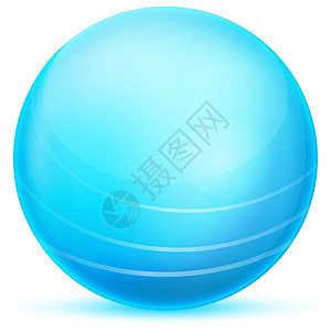 玻璃蓝色球或珍贵珍珠 光滑现实的球 3D抽象矢量插图在白色背景上突出显示 大金属泡沫和阴影按钮圆形反射塑料球体气泡水晶网络艺术液图片