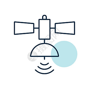 卫星矢量图标 导航标志传感器按钮广播互联网监视雷达技术飞行传播转发器背景图片