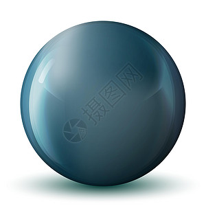 玻璃蓝色球或珍贵珍珠 光滑现实的球 3D抽象矢量插图在白色背景上突出显示 大金属泡沫和阴影水晶反射玻璃球球体气泡液体塑料圆圈网络图片