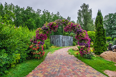 乌克兰哈尔科夫费尔德曼生态公园植物吸引力生态园花园捕食者旅行时钟长凳胡同公园图片