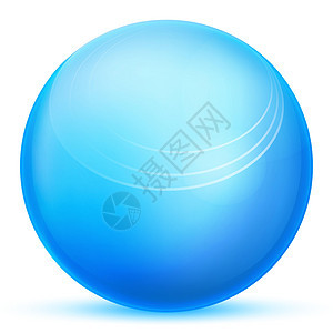 玻璃蓝色球或珍贵珍珠 光滑现实的球 3D抽象矢量插图在白色背景上突出显示 大金属泡沫和阴影圆形液体球体气泡按钮塑料反射艺术网络水图片