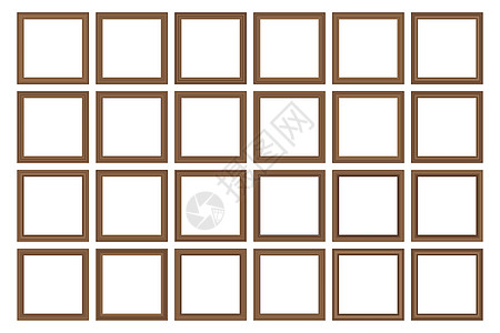 大套方形复古木制框架为您的设计 复古封面 放置文本 复古古董金色漂亮的矩形框架 模板矢量图摄影装饰插图边界房子金子艺术木头正方形图片