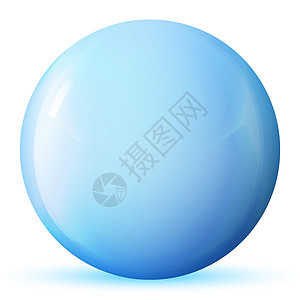 玻璃蓝色球或珍贵珍珠 光滑现实的球 3D抽象矢量插图在白色背景上突出显示 大金属泡沫和阴影圆形气泡塑料球体液体艺术圆圈水晶按钮反图片