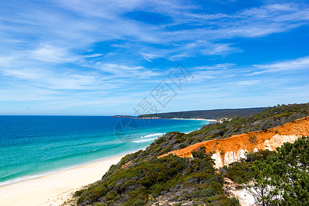 澳大利亚新南威尔士州蓝宝石海岸Pinnacles和长滩国家访问蓝宝石旅游蓝天石峰天空红色海岸海洋图片