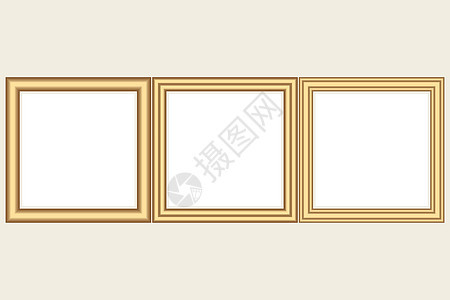 为您的设计设置方形金色复古木制框架 复古封面 放置文本 复古古董金色现代矩形框架 它制作图案矢量模板木板装饰金子收藏摄影空白插图图片