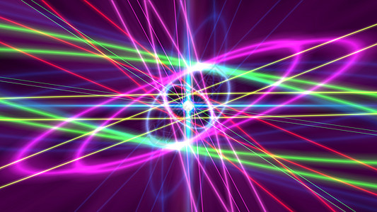 具有光 rin 的发光原子结构纳米插图化学品技术条纹电子纤维辉光射线轨道图片