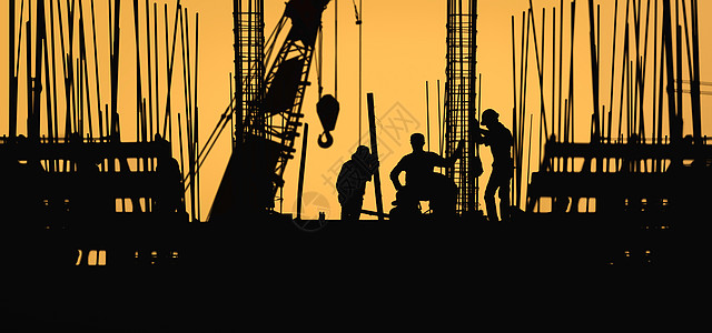 工地建筑工人的轮廓图工作单位构造财产男人日落工人农民工外国团队建筑学劳动图片