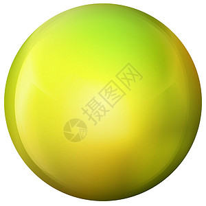 玻璃黄色球或珍贵珍珠 光滑现实的球 3D抽象矢量插图在白色背景上突出显示 大金属泡沫和阴影水晶气泡液体反射圆圈按钮网络球体塑料玻图片