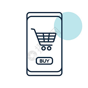 手机购物或在线购物图标商业销售电子零售中心软件网上购物市场插图购物者图片