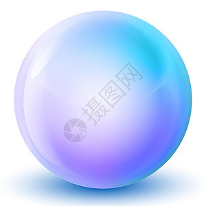 玻璃紫色和蓝色球或珍贵珍珠 光滑现实的球 3D抽象矢量插图突出显示在白色背景上 有阴影的大金属泡沫图片