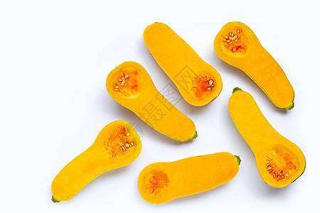 在白色背景中孤立的胡桃南瓜橙子产品营养食物饮食蔬菜收成烹饪葫芦午餐图片