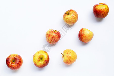 白色背景的新鲜多汁苹果油桃甜点橙子团体小吃营养水果食物饮食图片