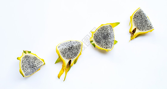 黄鱼或白背景的龙果异国团体维生素柠檬饮食菠萝情调种子营养热带图片