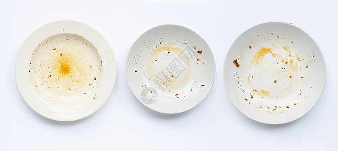 白色背景的脏盘子团体琐事打扫刀具家务杯子果汁午餐餐厅工作图片