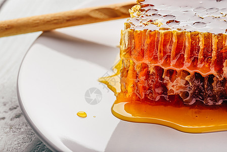 轻背景的甜蜜蜂窝盘子药品乡村饮食调味品甜点养蜂业细胞工艺花蜜图片