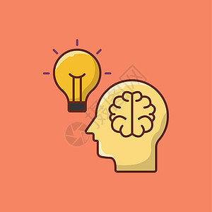 大脑脑力量创新标识解决方案灯泡技术商业教育头脑插图图片