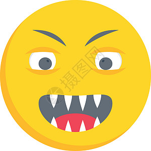 灰质蛋白牙齿符号鬼脸卡通片情感黄色表情插图漫画情绪图片