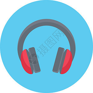 耳机技术标识立体声网络娱乐耳朵黑色扬声器收音机插图背景图片