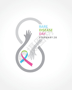 月 2 日是罕见病日内分泌疾病蓝色心血管帮助横幅癌症海报丝带斗争图片