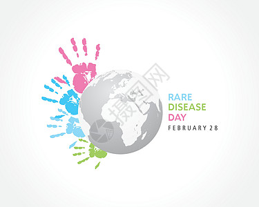 月 2 日是罕见病日横幅神经世界团结内分泌帮助彩带蓝色癌症插图图片