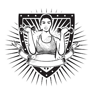 健身女人盾牌图片