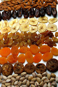 葡萄和坚果饮食榛子葡萄干食物杏子花生收藏小吃橙子烹饪图片