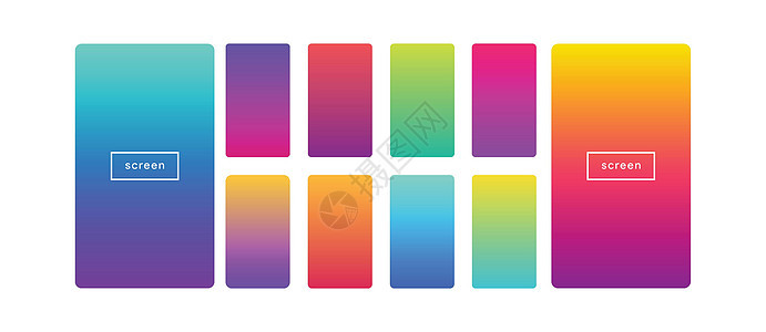 柔和的色彩背景 移动应用程序的现代屏幕矢量设计 柔和的色彩辉光坡度页数紫色正方形工具光泽收藏电话成套背景图片