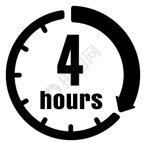 Timerclock 矢量图标说明 4 小时警报圆圈服务黑色倒数小时店铺圆形速度时间图片