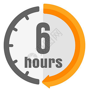 Timerclock 矢量图标说明 6 小时圆圈手表小时警报圆形黑色时间店铺插图速度图片