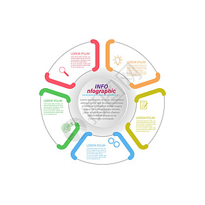 信息图表 带有象形图的矢量模板 用于商业和金融流程图 网站横幅和演示文稿训练绘画空白项目命令草图插图动力学顺序生产图片