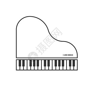 一架钢琴的轮廓图 上面刻有我爱 musi 的铭文图片