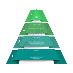 信息图表金字塔 三角图分为4部分空白概念战略部门动力学草图成就日程库存插图图片