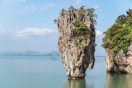 泰国的詹姆斯邦德岛岩石纽带假期地标石灰石游客海景海滩旅游风景图片