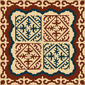 背景上的哈萨克游牧部落村庄沙漠插图国家地毯装饰品建筑学游牧民族艺术纺织品图片