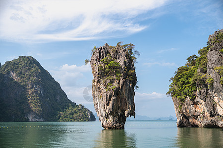 泰国的詹姆斯邦德岛情调蓝色游客海景岩石旅游天空天堂旅行纽带图片