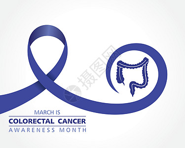 结直肠癌宣传月每年 3 月举行卫生疾病冒号丝带幸存者安全直肠海报插图蓝色图片