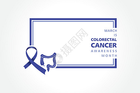 结直肠癌宣传月每年 3 月举行活动海报冒号解剖学横幅疾病癌症卫生药品蓝色图片