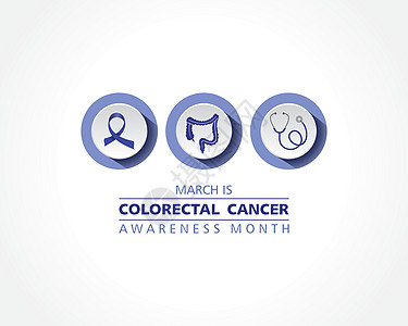 结直肠癌宣传月每年 3 月举行蓝色直肠卫生冒号帮助安全诊断手术横幅插图图片