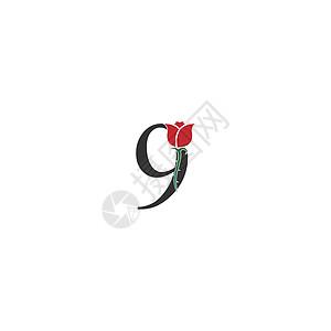 号标志图标与玫瑰设计 vecto插图身份字体数字女士温泉推广商业字母坡度图片