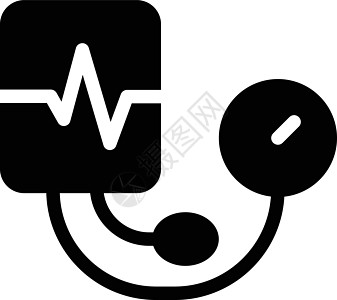 度量血压机监视器设备诊断操作员插图压力测量图标字形图片