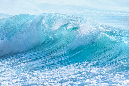 夏威夷桑迪海滩的绿宝石海浪海滩热带破岸管子行动竞技天气旅行冲浪运动图片