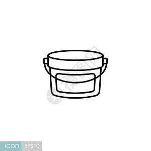 用于油漆或 foo 的塑料桶容器食物奶制品盒子包装插图产品塑料小吃白色奶油图片