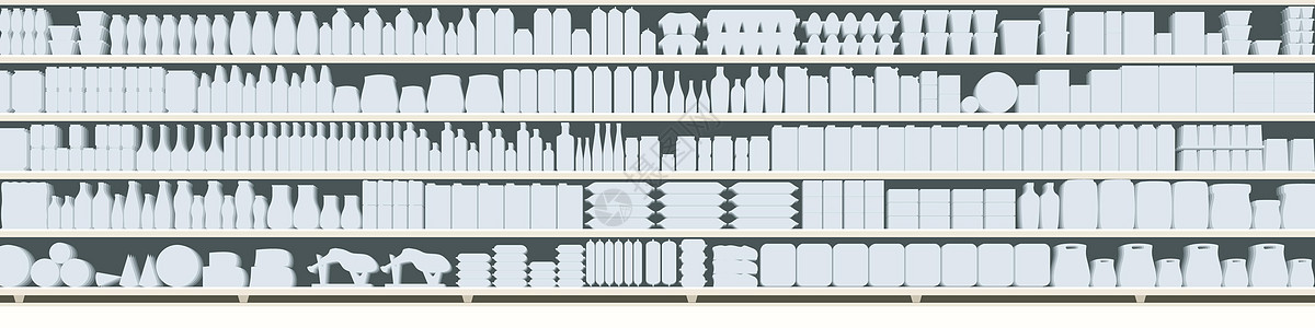 全货架的餐食剪影图片