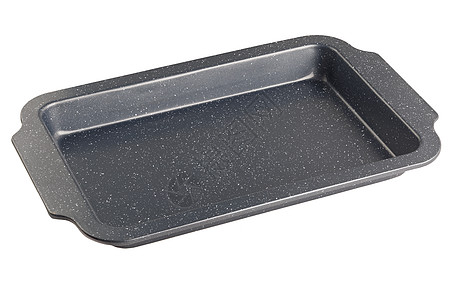 便宜的薄烤箱托盘隔离在白色炖锅床单粮食坡度模仿金属涂层用具摄影家庭图片