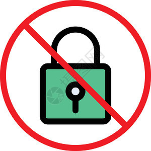 不允许安全禁令插图警告密码红色背景图片