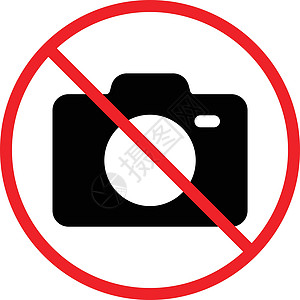 旗帜相机照片摄影警告红色插图圆圈标签禁令手机图片
