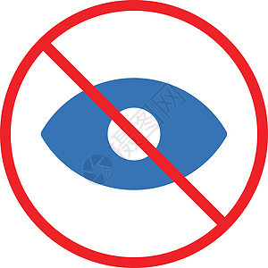 受限制的光学白色插图注意力红色警告眼睛手表标签禁令背景图片